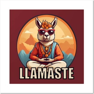 LLamaste - Funny Master Yogi Yoga Llama Posters and Art